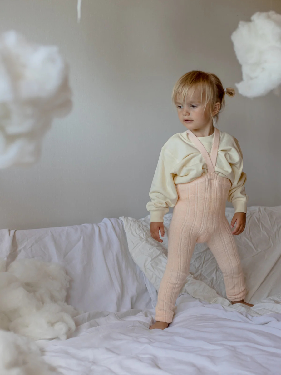 Prążkowane legginsy z bawełną na szelkach Granny