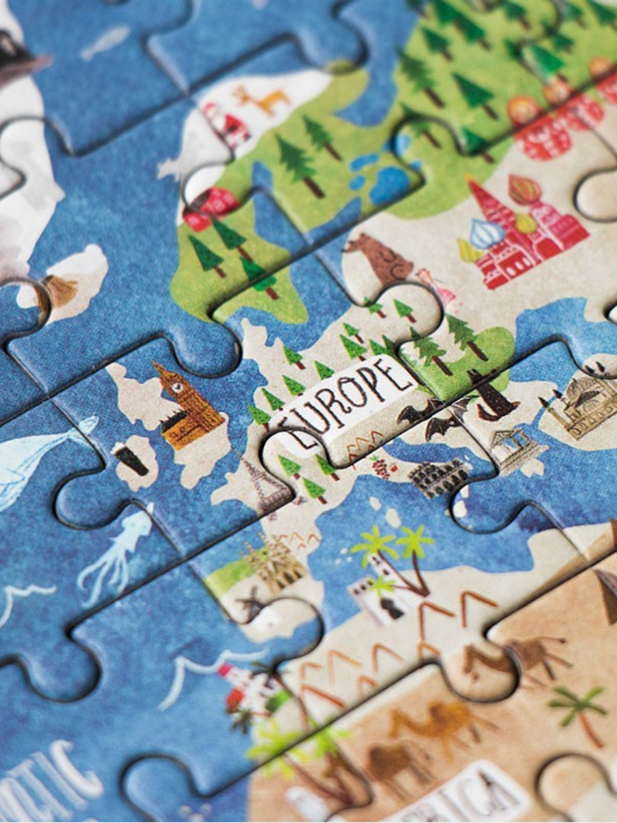 Kieszonkowa wersja puzzli dla dzieci "Odkrywaj świat" - 100 elementów