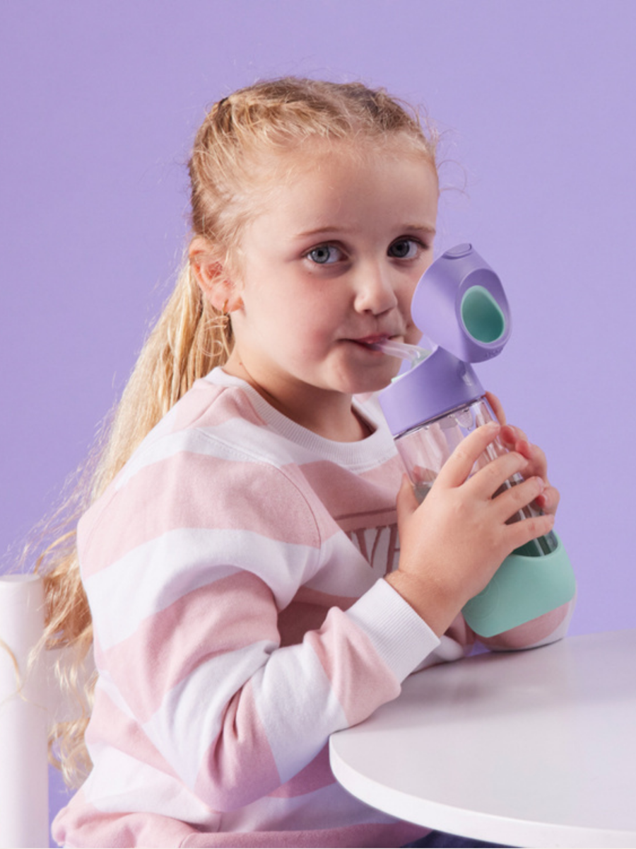 Zestaw mini lunchbox + butelka tritanowa ze słomką 450 ml