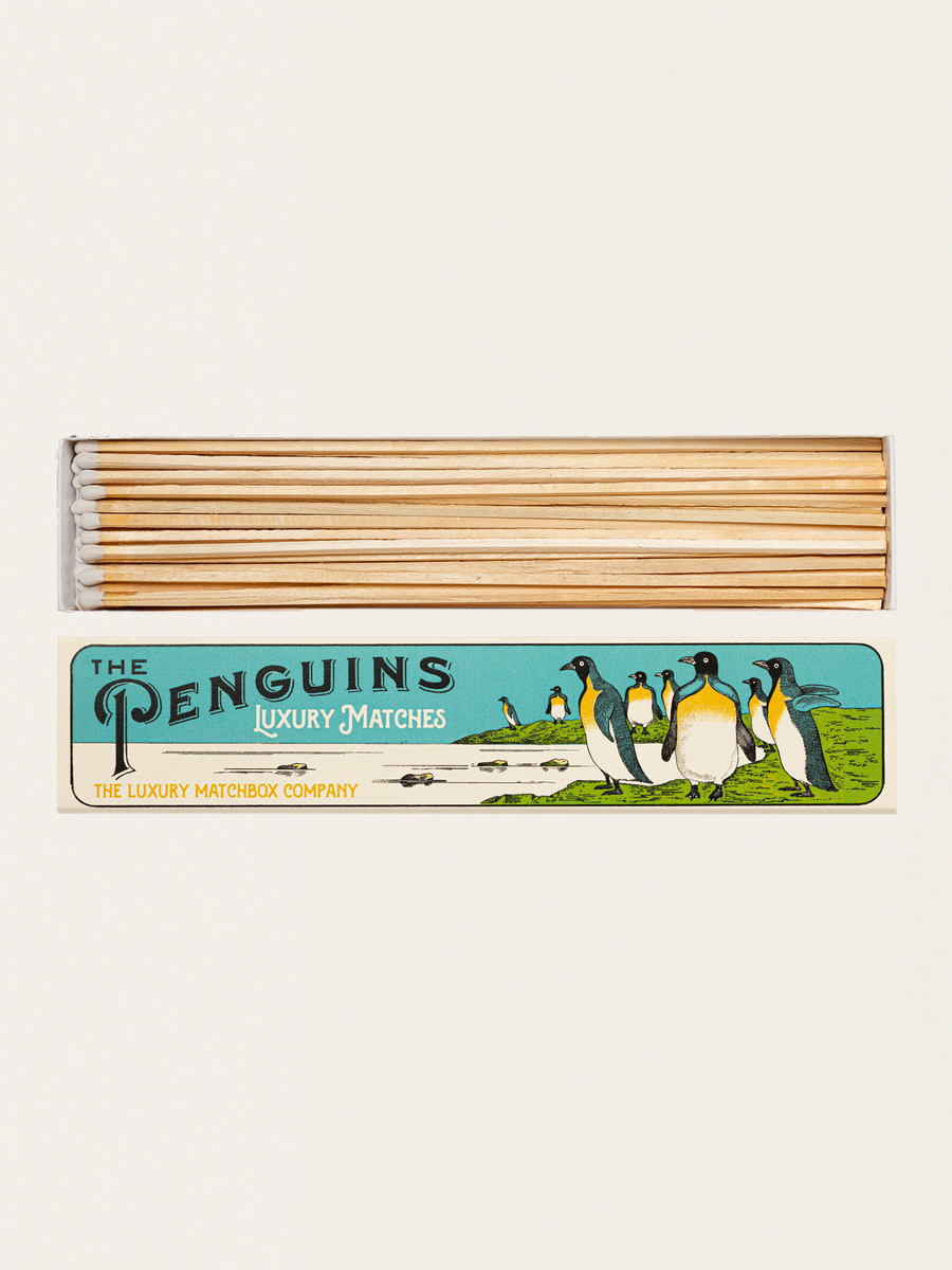 Lange Streichhölzer in einer eleganten Vintage-Box – Die Pinguine
