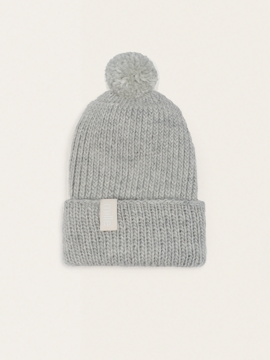 'Cozy Merino' chunky hat with pompom