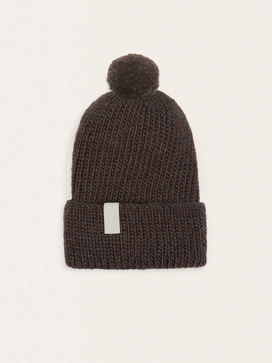 'Cozy Merino' chunky hat with pompom