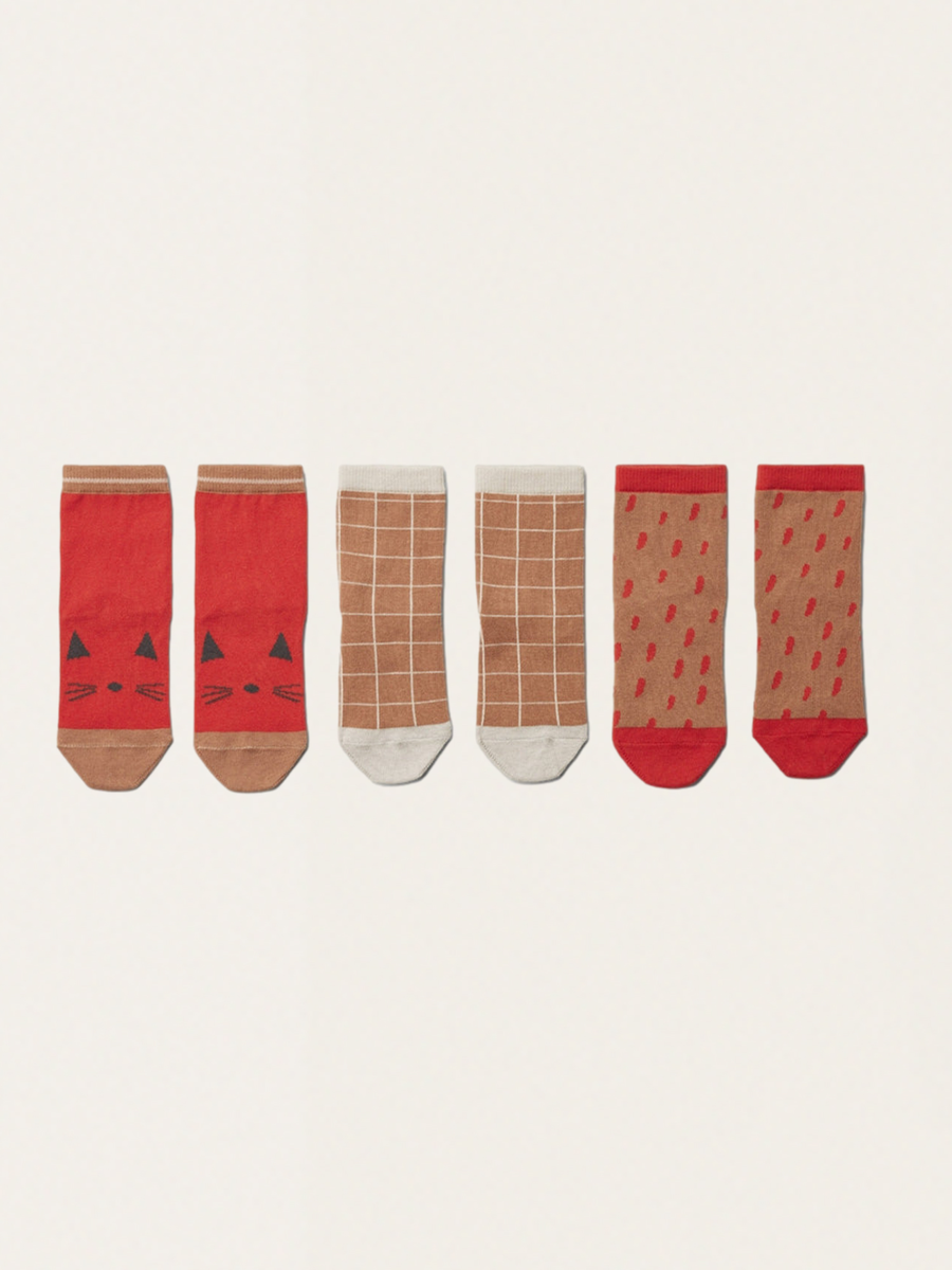 Set of three pairs of cotton socks