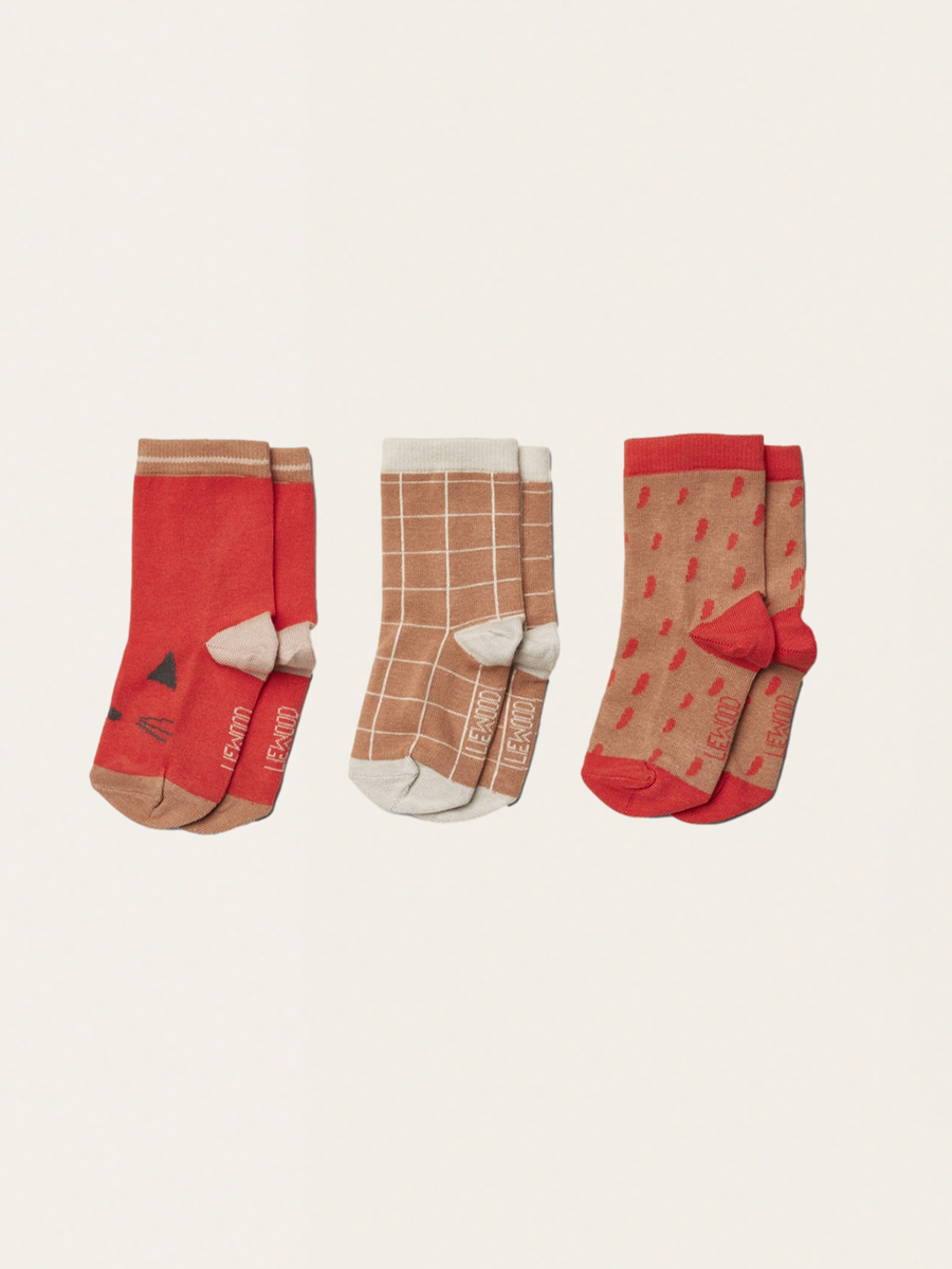 Set of three pairs of cotton socks