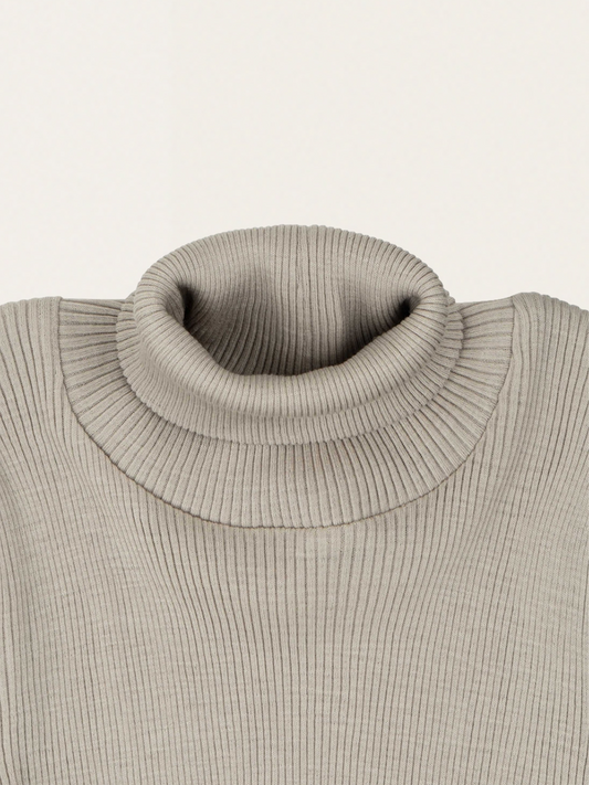 Winter Fog Ribbed Merino Wool Turtleneck