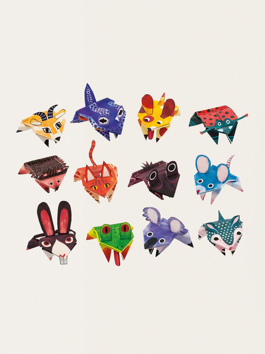 Einfaches Origami-Kreativset – Springende Tiere