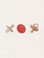 Paula pacifier 3-pack silicone pacifier set Apple red multi mix