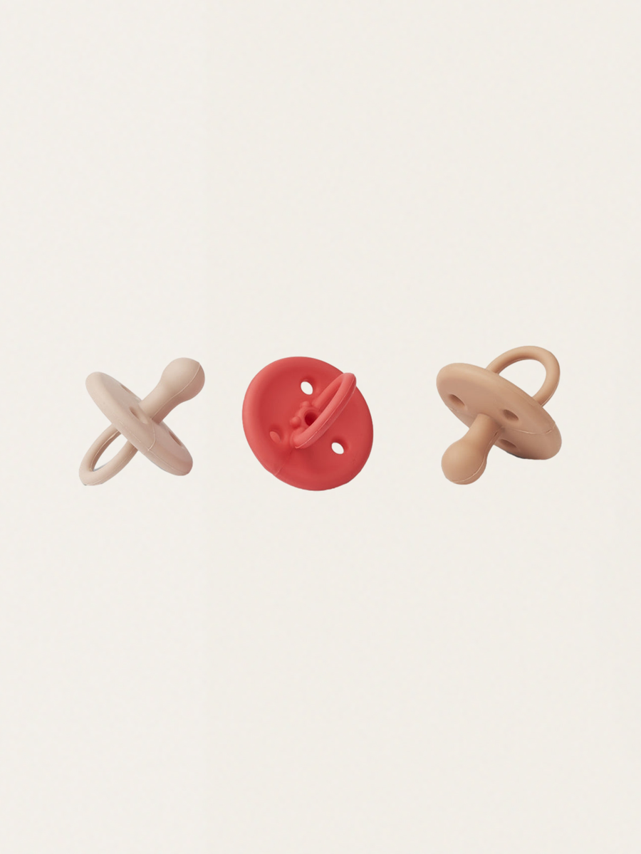 Paula pacifier 3-pack silicone pacifier set Apple red multi mix