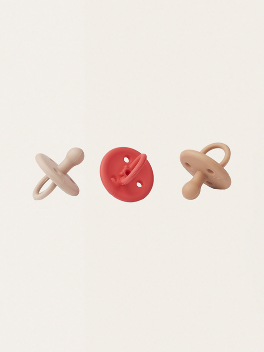 Paula pacifier 3-pack silicone pacifier set Apple red multi mix
