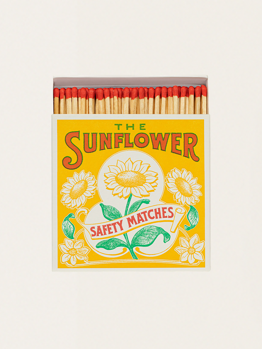 Streichhölzer in einer eleganten Vintage-Box – Sonnenblume