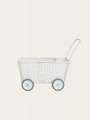 Hand-woven rattan doll stroller