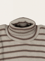 Winter Fog Stripes Ribbed Merino Wool Turtleneck